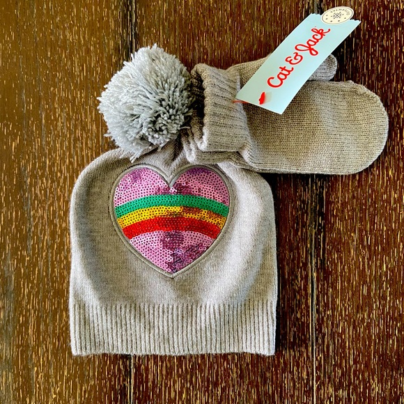 Cat & Jack Other - Cat & Jack Toddler Hat & Mitten Set